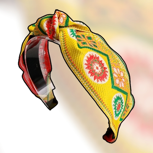 - Bohemian Colorful Knotted Embroidered Jacquard Headband - Picture 9 of 12